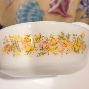 Vintage Fire King or Anchor Hocking  Harvest Casserole Dish EUC
